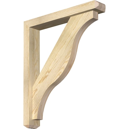 Funston Craftsman Rough Sawn Bracket W/ Offset Brace, Douglas Fir, 4W X 24D X 28H